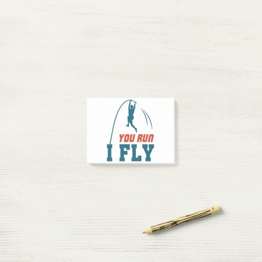 Pole Vault Funny Polevault Vaulen Sie Lauf I Fly Post-it Klebezettel (Auf Schreibtisch)