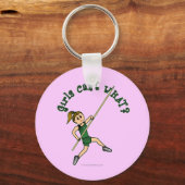 Pole Vault - Grün (hell) Schlüsselanhänger (Vorderseite)