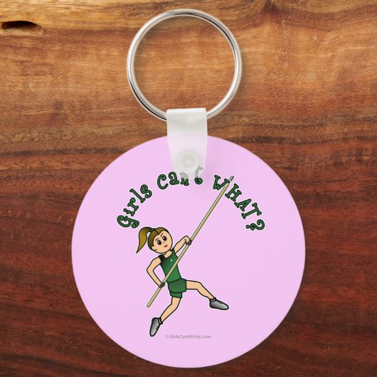 Pole Vault - Grün (hell) Schlüsselanhänger (Vorderseite)