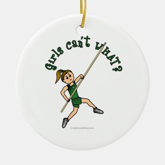 Pole Vault - Grün (Licht) Keramik Ornament (Vorne)