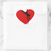 Pole Vault Herz Quadratischer Aufkleber (Tasche)