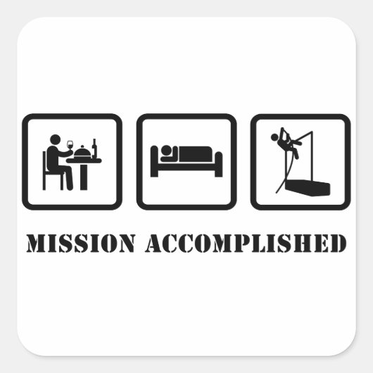 Pole Vault Quadratischer Aufkleber (Vorderseite)