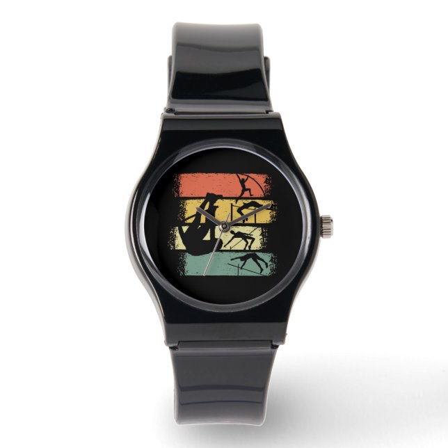 Pole Vault Retro Vintag Armbanduhr (Vorderseite)
