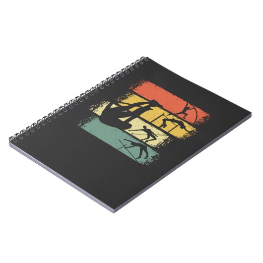 Pole Vault Retro Vintag Notizblock (Linke Seite)