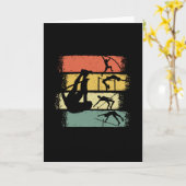 Pole Vault Retro Vintage Karte (Gelbe Blume)