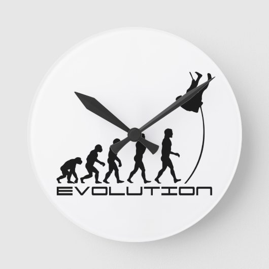 Pole Vault Sport Evolution Art Runde Wanduhr (Vorderseite)