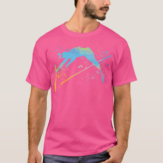 Pole Vaulter Colorsplash Pole Jump Sportler Kinder T-Shirt