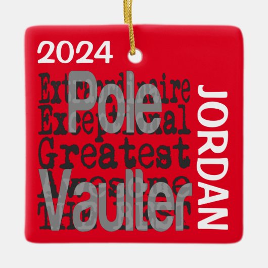 Pole Vaulter Extraordinaire CUSTOM Keramikornament (Vorderseite)