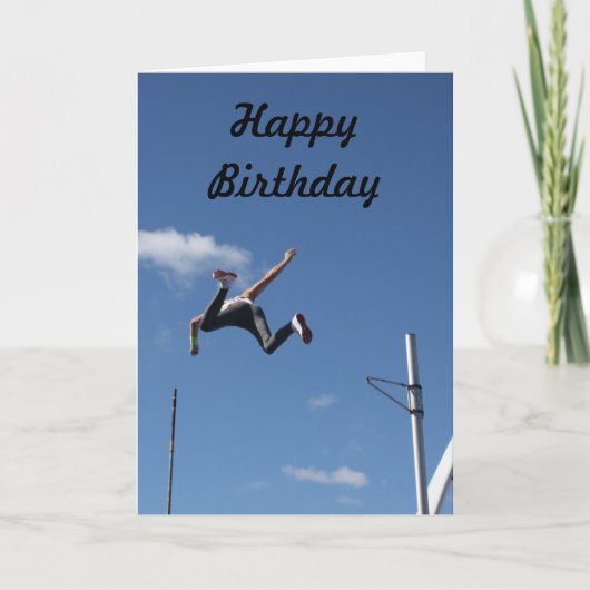 Pole Vaulter Happy Birthday Card Karte (Vorderseite)