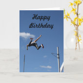 Pole Vaulter Happy Birthday Card Karte (Gelbe Blume)
