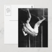 Pole Vaulter - Muybridge Vintages Foto 1885 Postkarte (Vorne/Hinten)