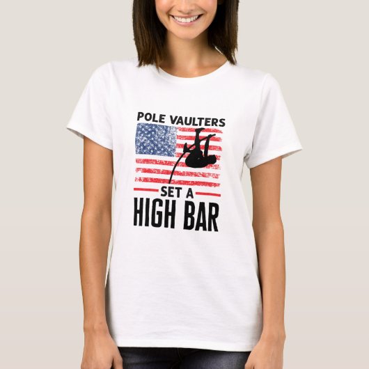 Pole Vaulters Set Hoher Bar Pole Vault Jumper T-Shirt (Vorderseite)