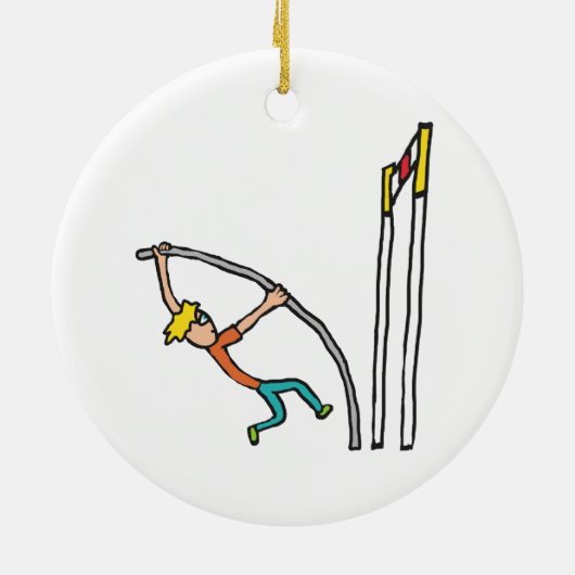 Pole Vaulting Keramik Ornament (Hinten)
