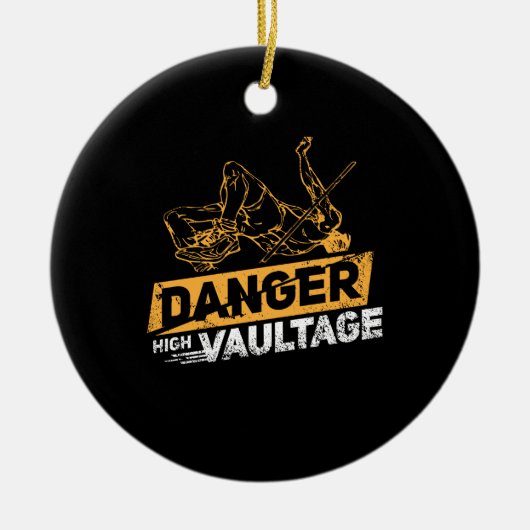 Pole Vaulting Keramik Ornament (Vorne)