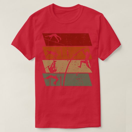 Pole Vaulting Retro Vintag T-Shirt (Design vorne)