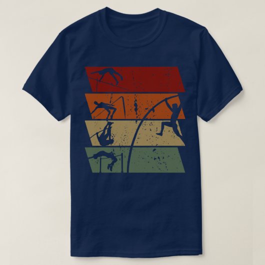 Pole Vaulting Retro Vintag T-Shirt (Design vorne)