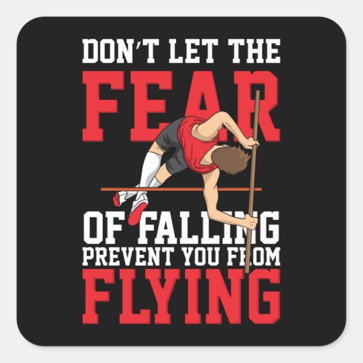 Pole Vaulting Sport Quadratischer Aufkleber (Vorderseite)