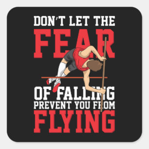 Pole Vaulting Sport Quadratischer Aufkleber