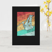 Pole Vaulting Vintag Retro Karte (Gelbe Blume)