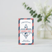 Pole Vintag Barbershop Visitenkarte (Stehend Vorderseite)