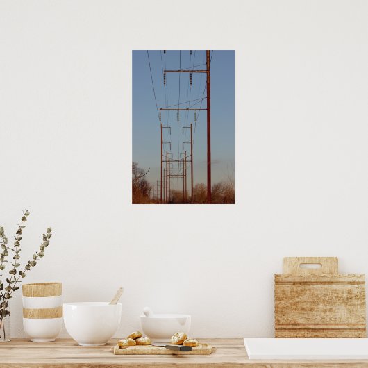 Pole Wires Foto Poster (Küche)