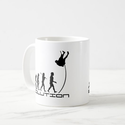 Pole-Wölbungs-Sport-Evolutions-Kunst Kaffeetasse (Vorderseite Links)