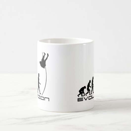 Pole-Wölbungs-Sport-Evolutions-Kunst Kaffeetasse (Mittel)