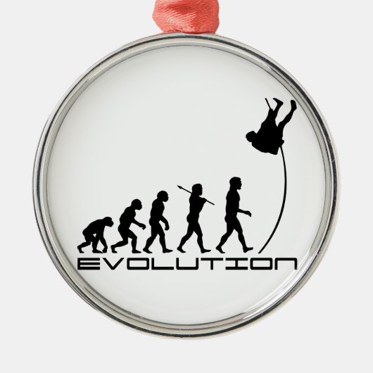 Pole-Wölbungs-Sport-Evolutions-Kunst Silbernes Ornament (Vorne)
