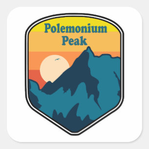 Polemonium Peak California Sonnenaufgang Quadratischer Aufkleber