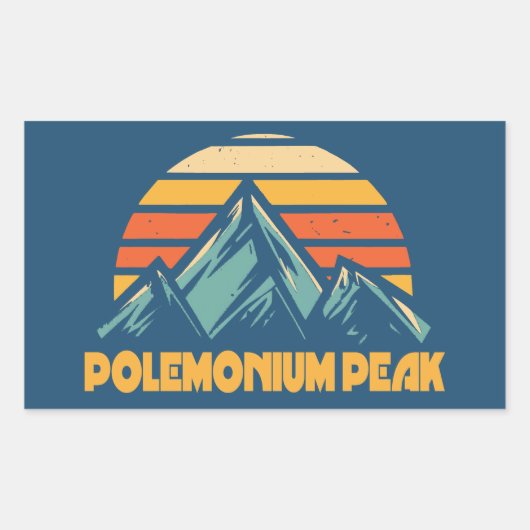 Polemonium Peak Kalifornien Retro Türkis Rechteckiger Aufkleber (Vorderseite)