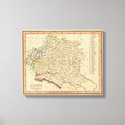 Polen, 1772 leinwanddruck (Vorderseite)