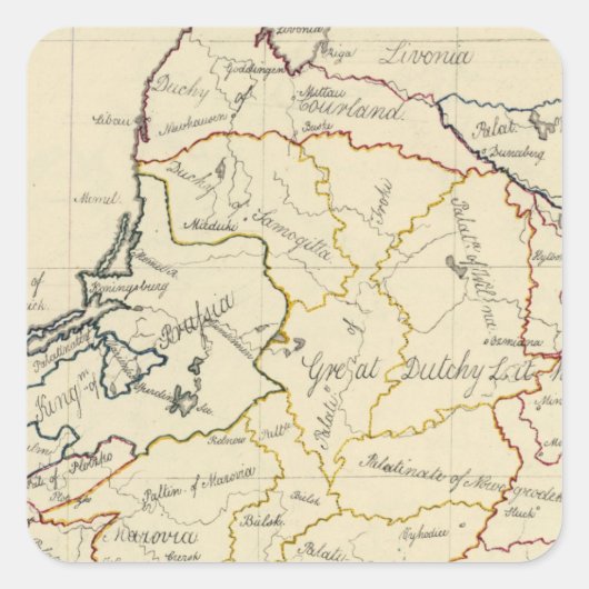 Polen 4 quadratischer aufkleber (Vorderseite)