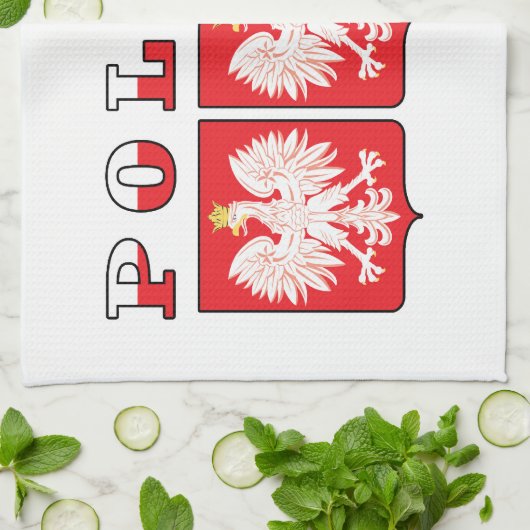 Polen - Adelsflagge Geschirrtuch (Gefaltet)