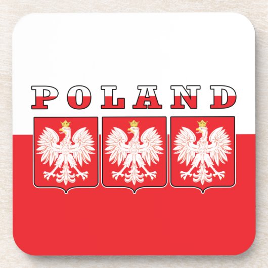 Polen - Adelsflagge Getränkeuntersetzer (Vorderseite)