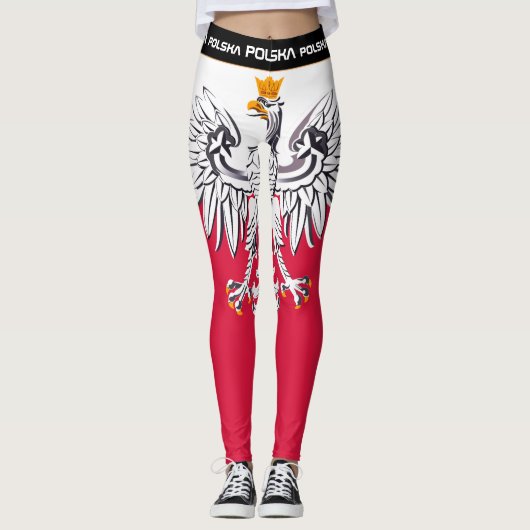 Polen & Adler, polnische Fahne, Modereisen/Sport Leggings (Vorderseite)