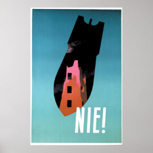 Polen Anti-Kriegsplakat Kalter Krieg Keine Atomwaf Poster