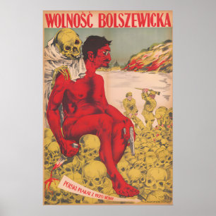 Polen Antikommunistische Propagandaplakat 1920er J Poster