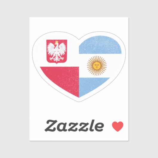 Polen - Argentinischer Argentinier - Liebe des Her Aufkleber (Blatt)