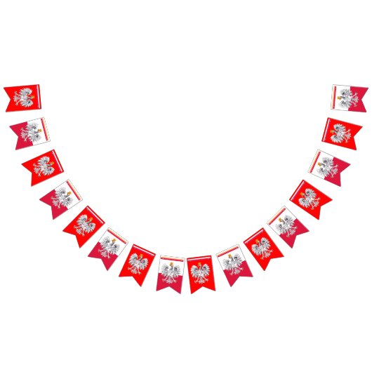 Polen Banner, polnische Flagge, Adler / Rot Wimpelkette (Alle)