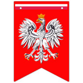 Polen Banner, polnische Flagge, Adler / Rot Wimpelkette (Erste Fahne)