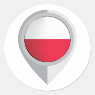 Polen Button Standortflagge Runder Aufkleber