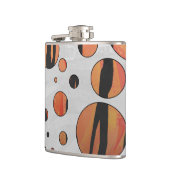 Polen Dot Tiger Hot orange und Black Print Flachmann (Links)