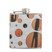 Polen Dot Tiger Hot orange und Black Print Flachmann (Vorderseite)