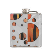 Polen Dot Tiger Hot orange und Black Print Flachmann (Rückseite)