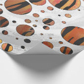 Polen Dot Tiger Hot orange und Black Print Geschenkpapier (Ecke)