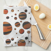 Polen Dot Tiger Hot orange und Black Print Handtuch (Viertel Falte)