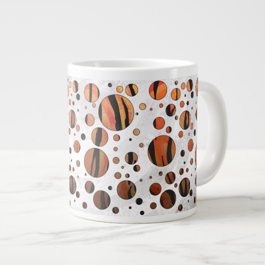 Polen Dot Tiger Hot orange und Black Print Jumbo-Tasse (Vorderseite Rechts)
