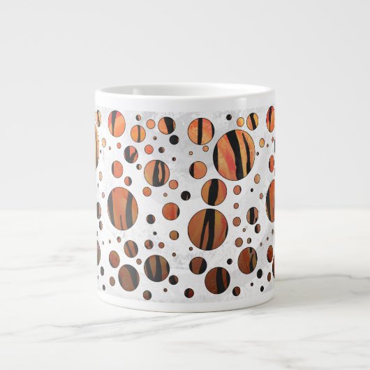 Polen Dot Tiger Hot orange und Black Print Jumbo-Tasse (Vorderseite)