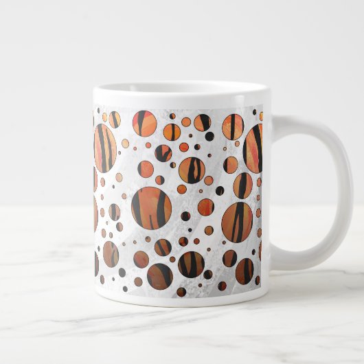 Polen Dot Tiger Hot orange und Black Print Jumbo-Tasse (Rechts)