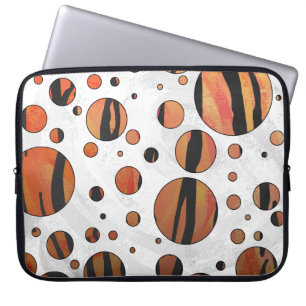 Polen Dot Tiger Hot orange und Black Print Laptopschutzhülle